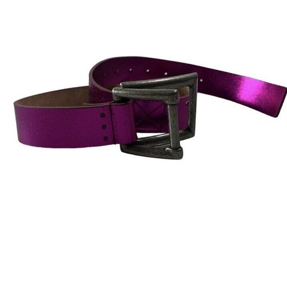 Free People Belt Women Sz XS/S We The Free Rowan Metallic Pink Leather Belt - Picture 5 of 11